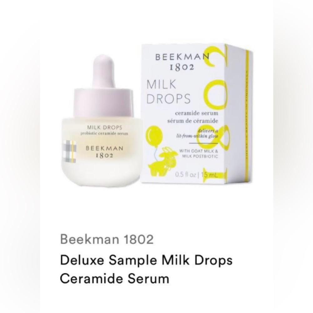 BEEKMAN 1802 MILK DROPS a lit-from-within glow WITH GOAT MILK & MILK POSTBIOTIC